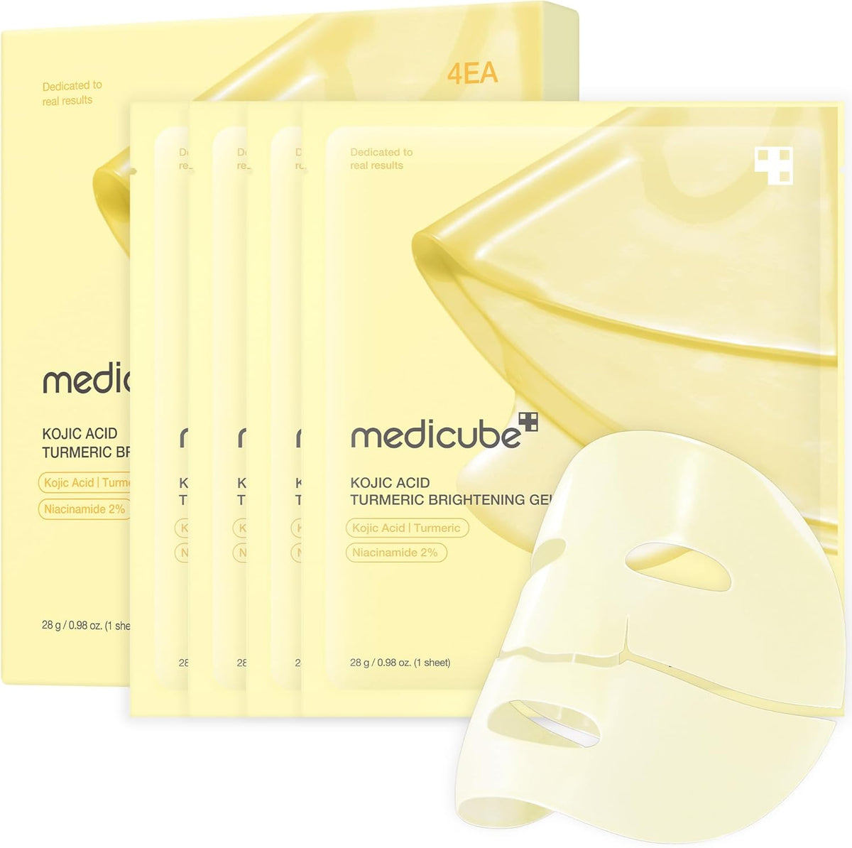 Medicube Kojic Acid Turmeric Brightening Jelly Gel Mask x4 – Korean Overnight Glow & Hydrating Face Mask