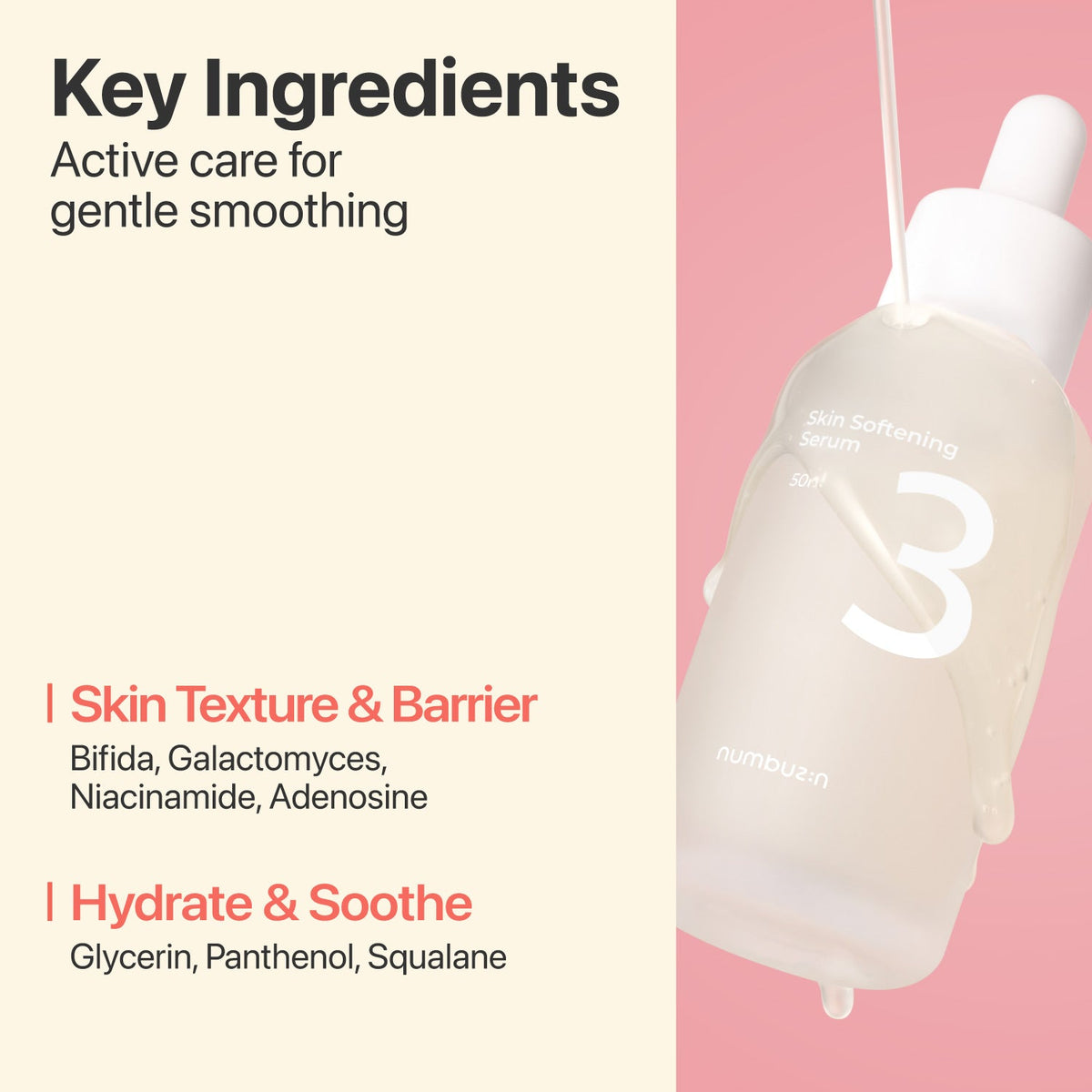 Numbuzin No.3 Skin Softening Serum packaging back