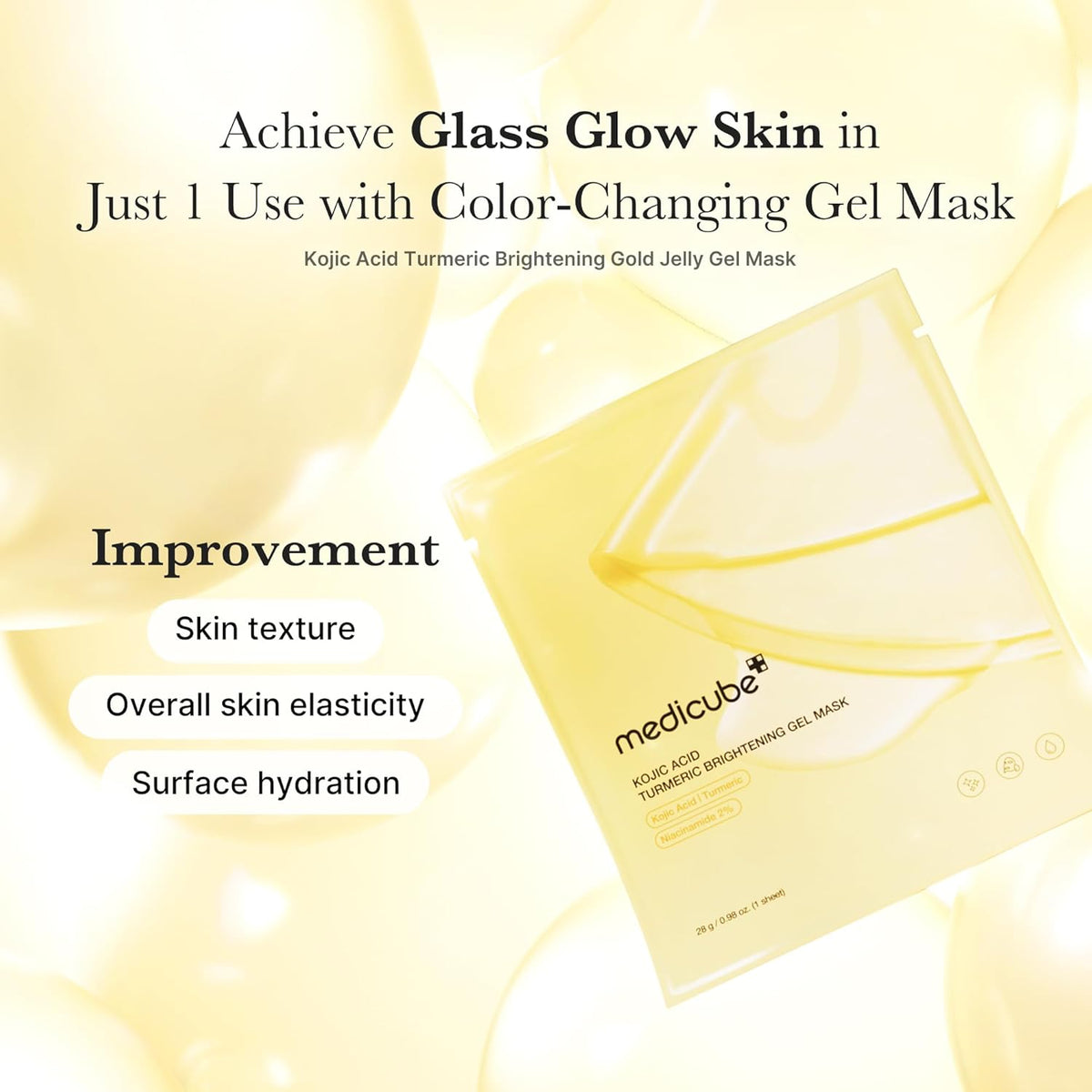 Medicube Kojic Acid Turmeric Brightening Jelly Gel Mask x4 – Korean Overnight Glow & Hydrating Face Mask