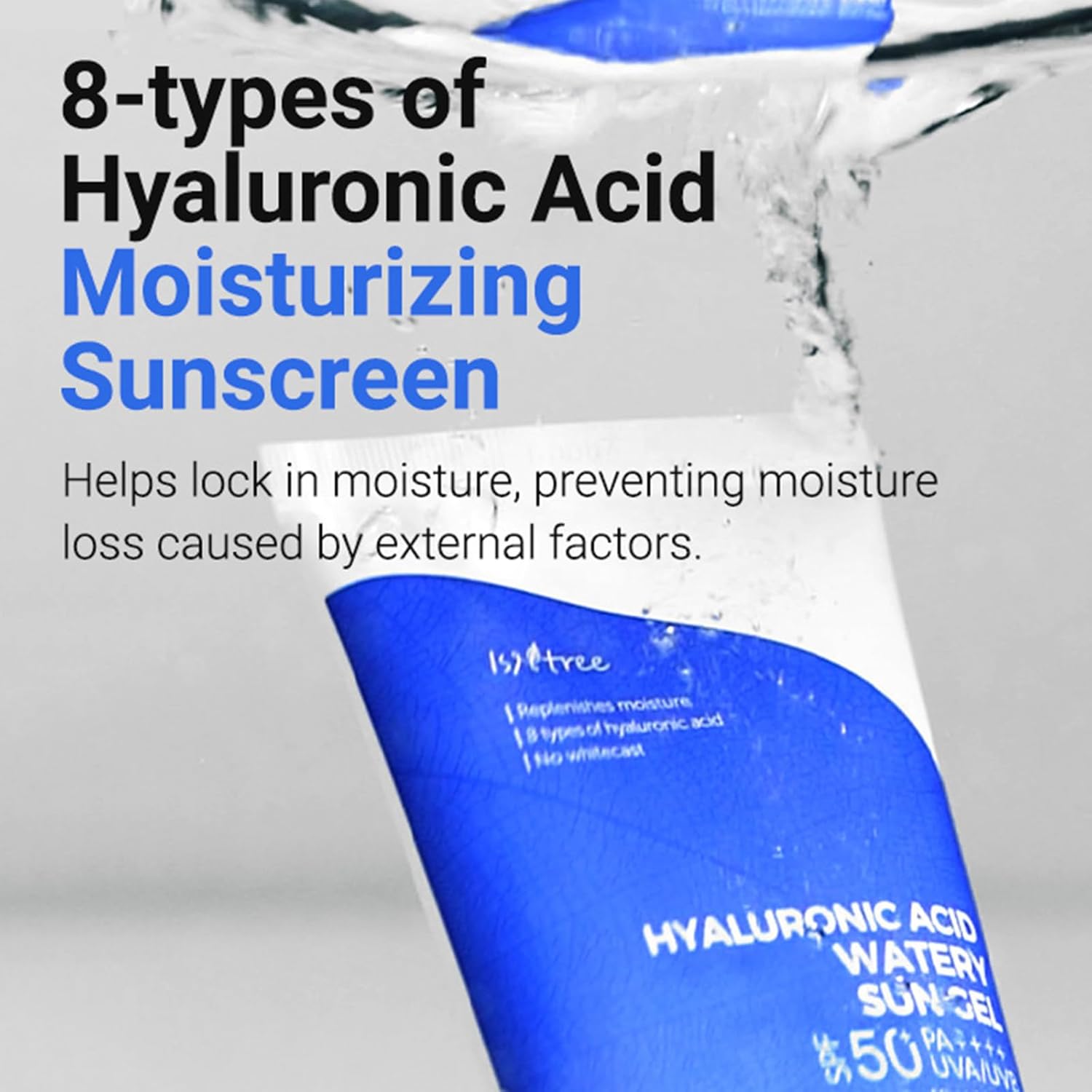 ISNTREE Hyaluronic Acid Watery Sun Gel SPF 50+ (50ml) - Hydrating Face Sunscreen