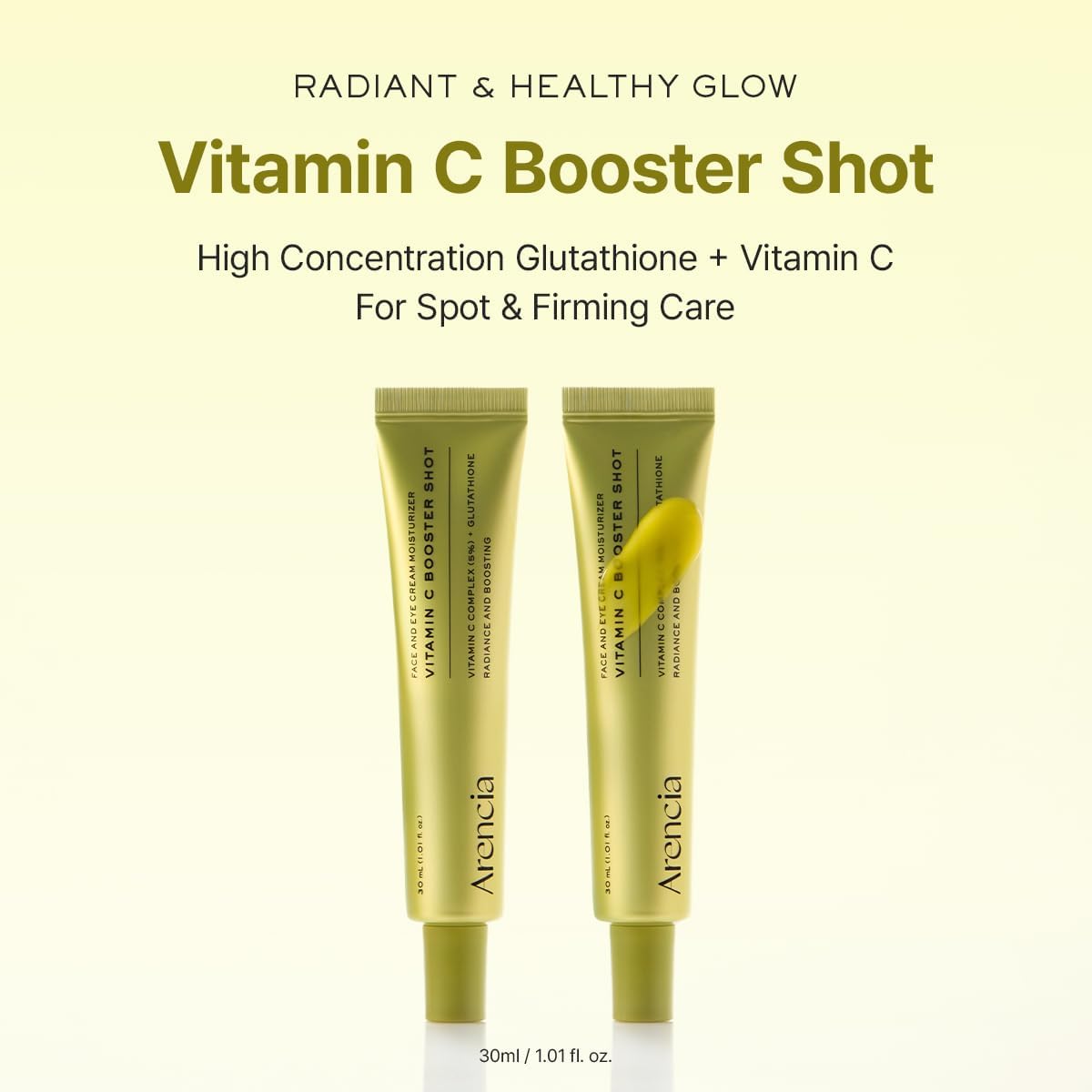 Arencia Vitamin C Booster Shot Serum with Glutathione, Niacinamide and Vitamin E for Glow Skin, 30ml