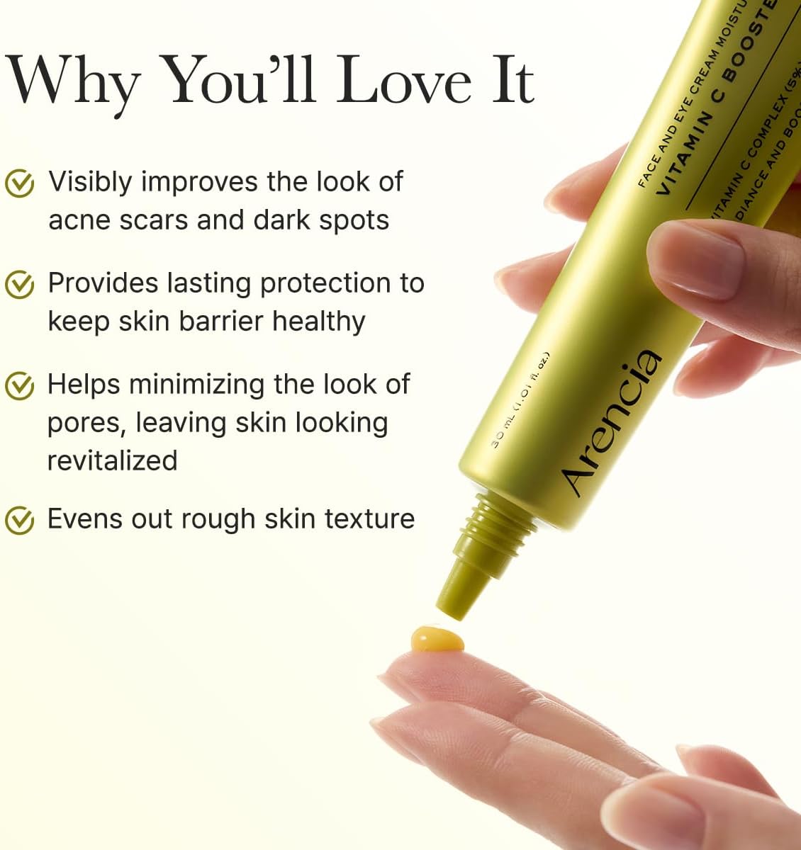 Arencia Vitamin C Booster Shot Serum with Glutathione, Niacinamide and Vitamin E for Glow Skin, 30ml