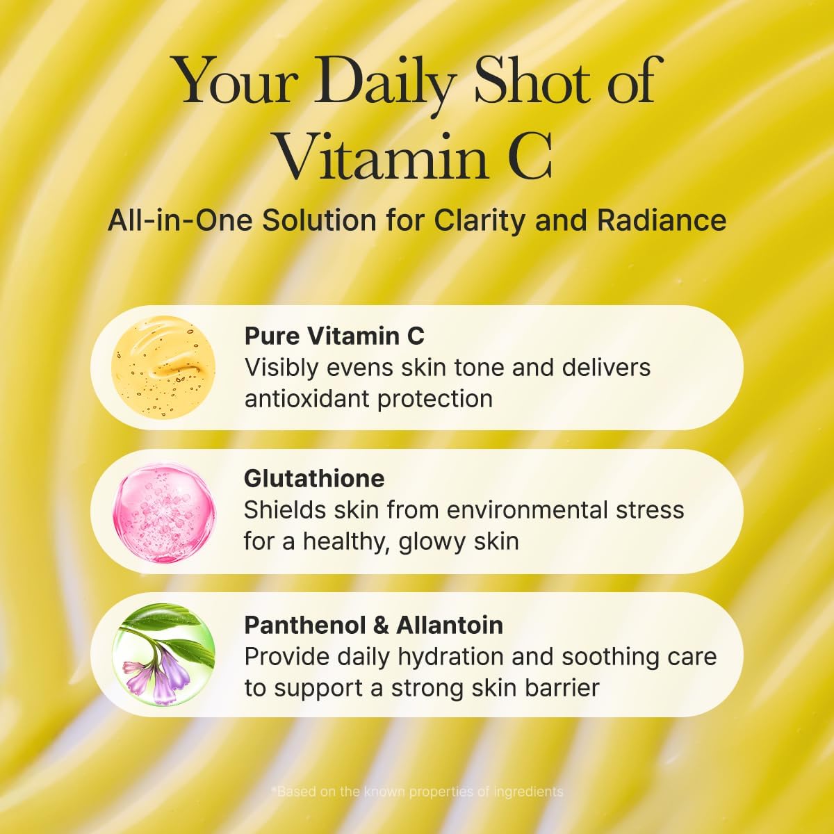 Arencia Vitamin C Booster Shot Serum with Glutathione, Niacinamide and Vitamin E for Glow Skin, 30ml