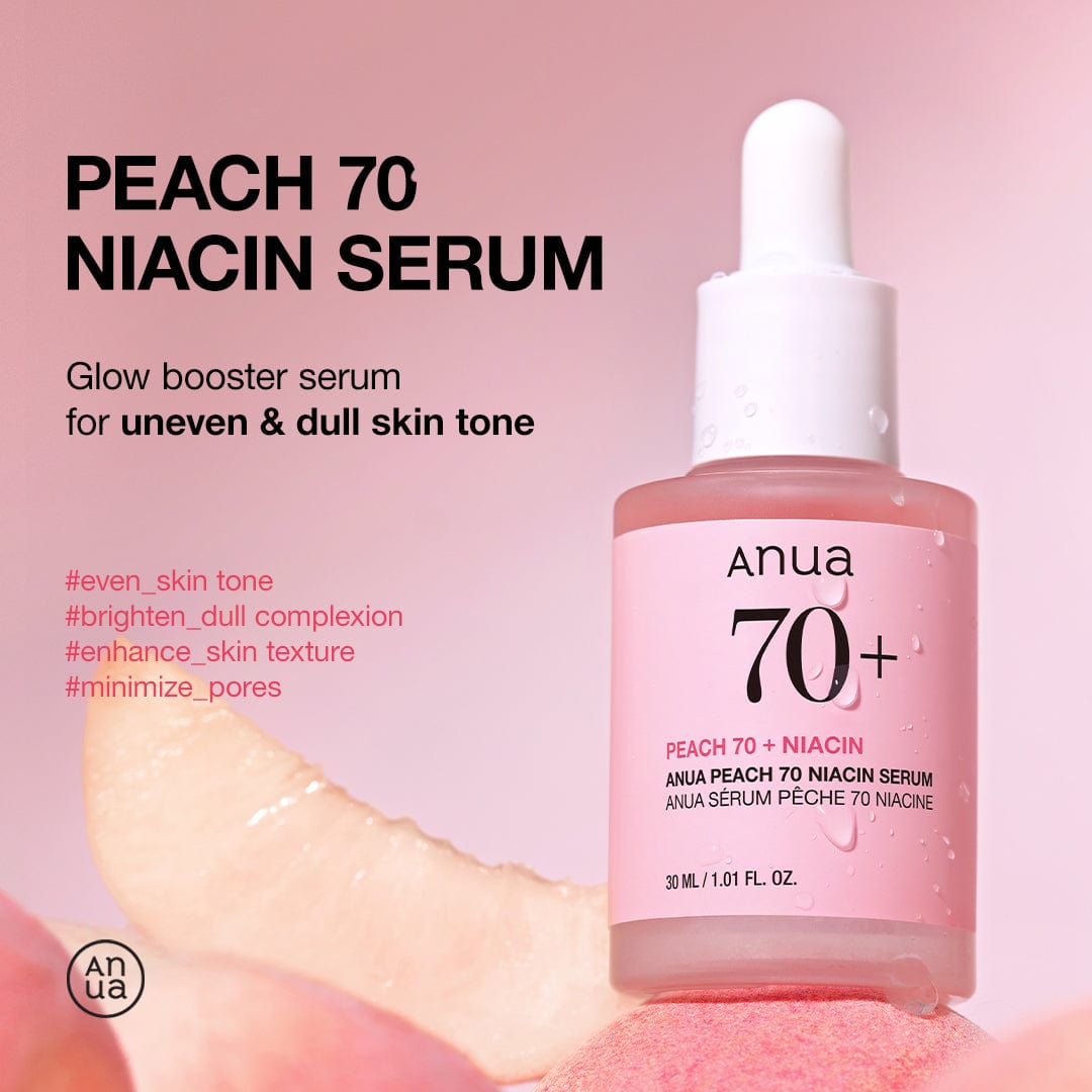 Anua Peach 70% Niacinamide Serum bottle detail