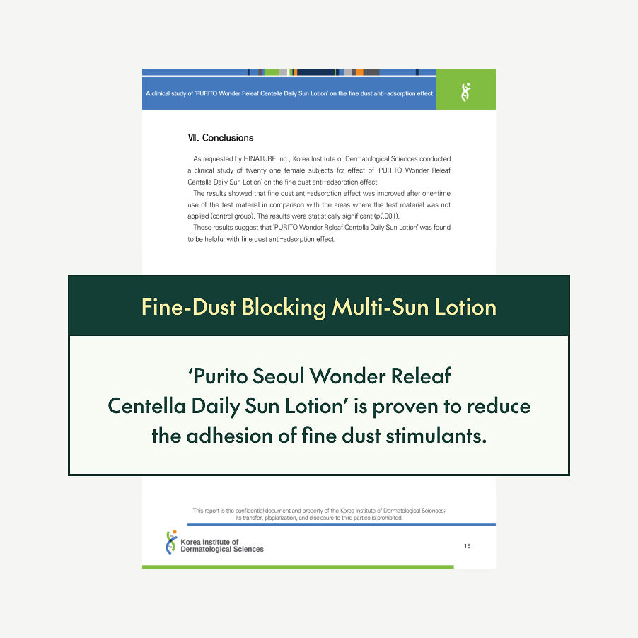 Purito Wonder Releaf Sun Lotion clinical testing